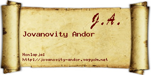 Jovanovity Andor névjegykártya